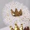 9 White Gold Mini Sequin Crown Cake Topper Set Wedding Party Events Decorations